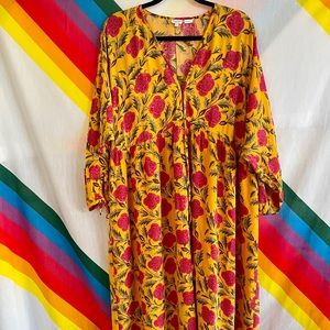 Rhode Resort Bianca V-Neck Tie-Detail Kaftan M/L